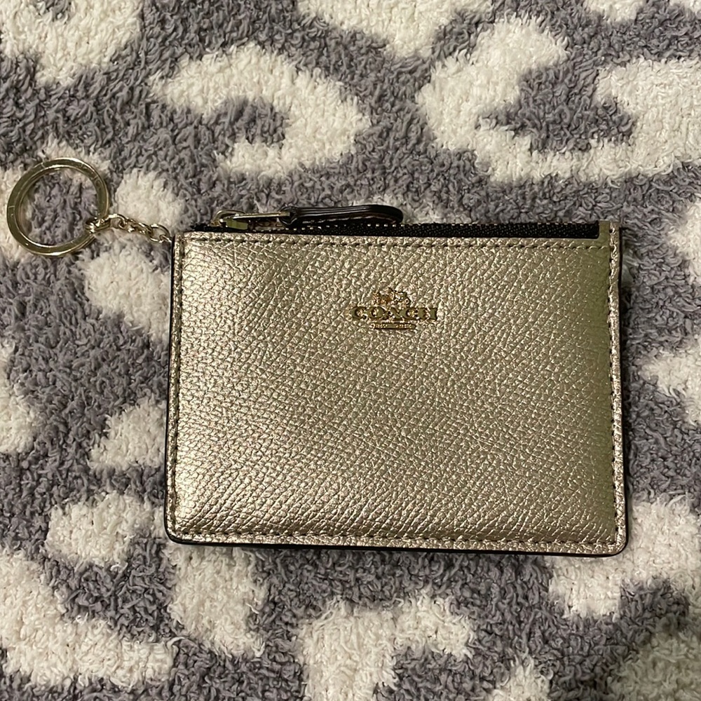 Gold Coach key chain wallet